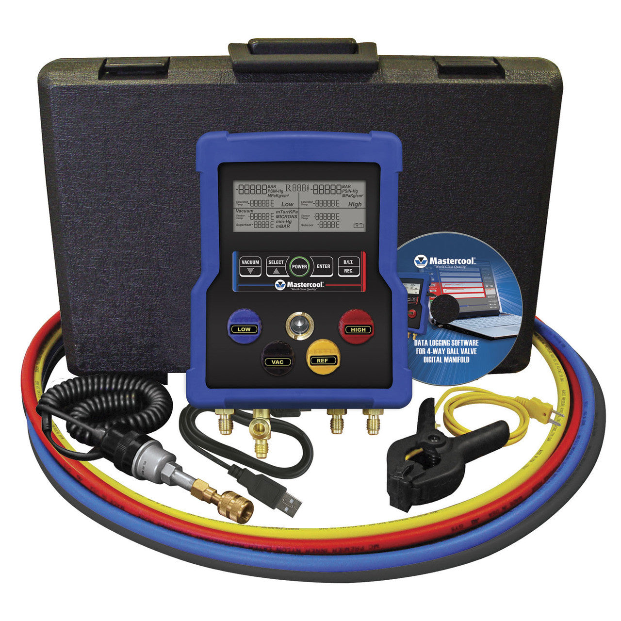 Mastercool 99961 HVAC 4 Way Digital Manifold Gauge Set