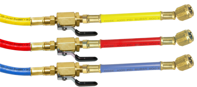 JB CCLV-6 Enviro-Safe Charging Hose 3pc Set- Ball Valve End-