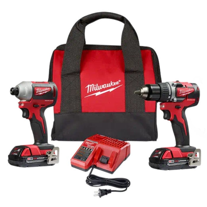Milwaukee M18 Compact Brushless Drill Driver/Impact Driver Combo Kit 2892-22CT