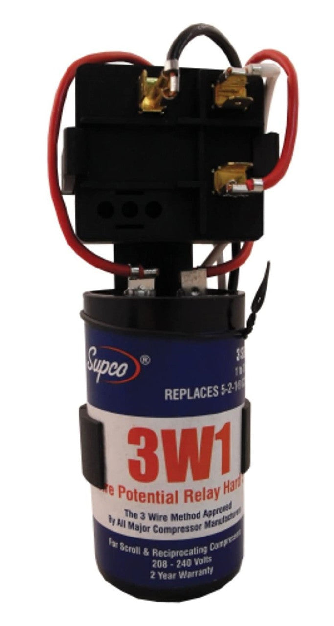 Supco 3W1 Hard Start Kit 1 to 3 Tons Potential Relay Start Capacitor 208-240V, 35 Amps
