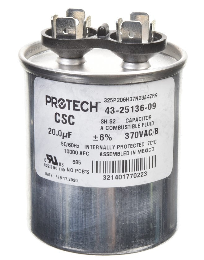 Rheem 43-25136-09 Capacitor - 20/370 Single Round