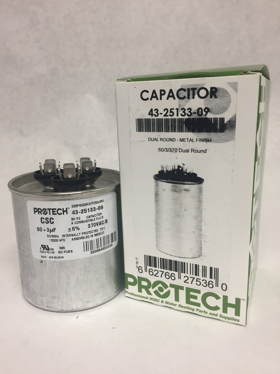 Rheem 43-25133-05 Dual Round Capacitor 45 + 3 MFD x 370V