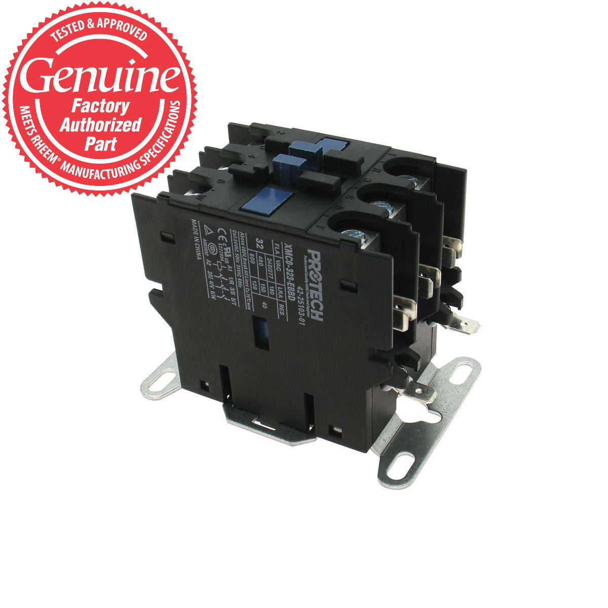 Rheem Protech 42-25103-01 Contactor 30A 3 Pole 24V Coil
