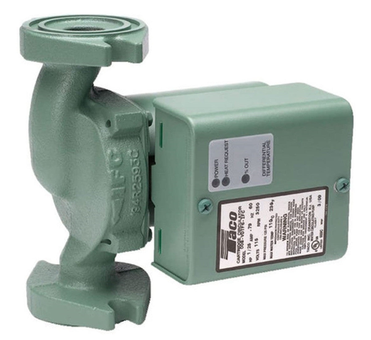 Taco 007-VDTF5 Cast Iron Variable Speed, Delta-T Circulator, 1/25 HP 115V