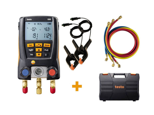 Testo 550 Digital Manifold Kit with Bluetooth and 3 Hoses