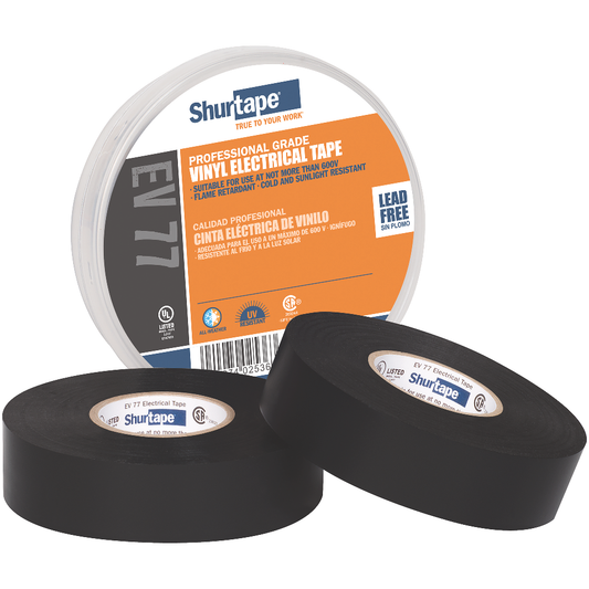 Shurtape EV 77 Professional Grade, Black Electrical Tape