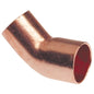 W03044 1 1/8 OD ACR Copper Fitting 45° Elbow CxC