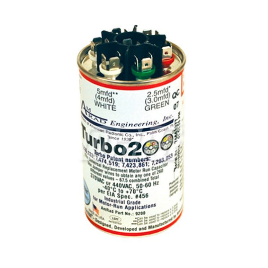 Turbo 200 Universal 2.5 - 67.5 mfd Motor Run Capacitor