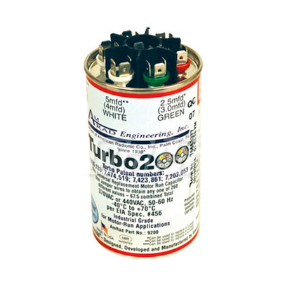 Turbo 200 Universal 2.5 - 67.5 mfd Motor Run Capacitor