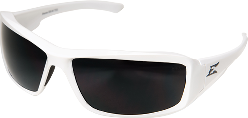 Edge Eyewear TXB246 Brazeau Designer White Safety Glasses w Polarized Smoke Lens
