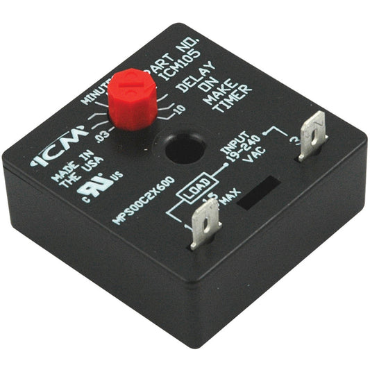 ICM105 Delay on Make Timer (.03-10 Minute Adjustable Delay)