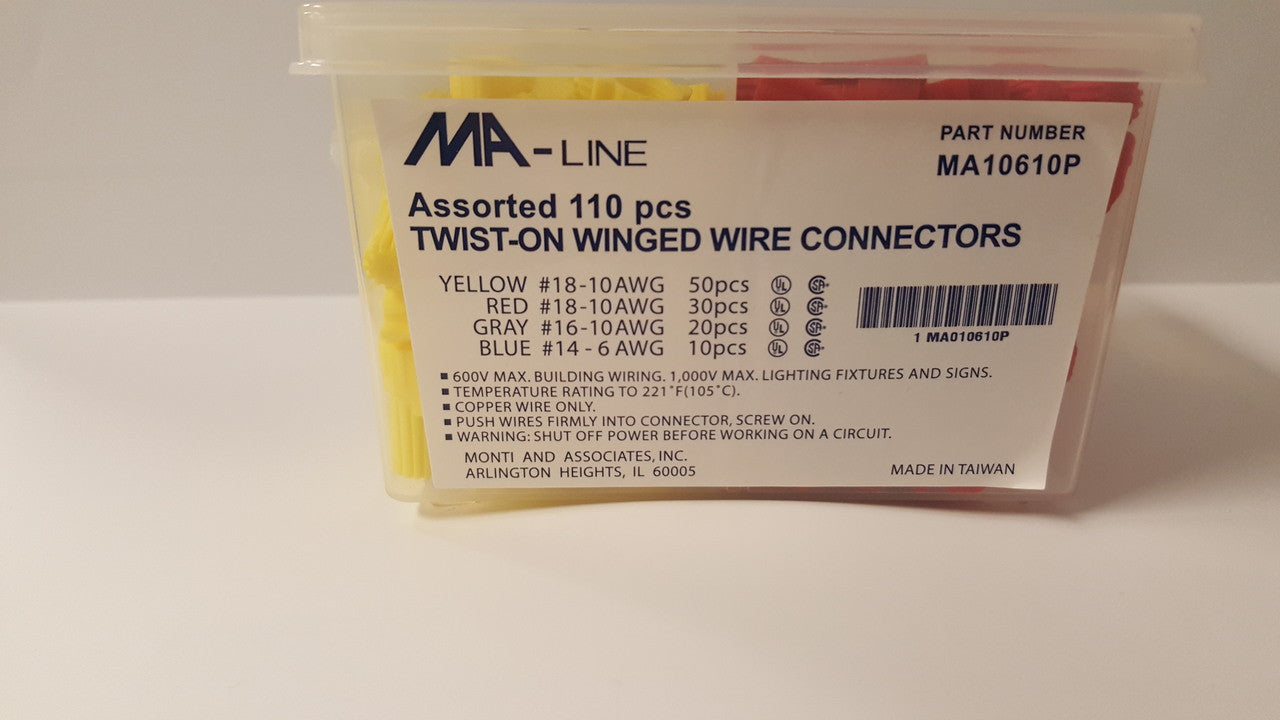 MA-Line MA10610P 110 PC. Assorted Winged Wire Connectors