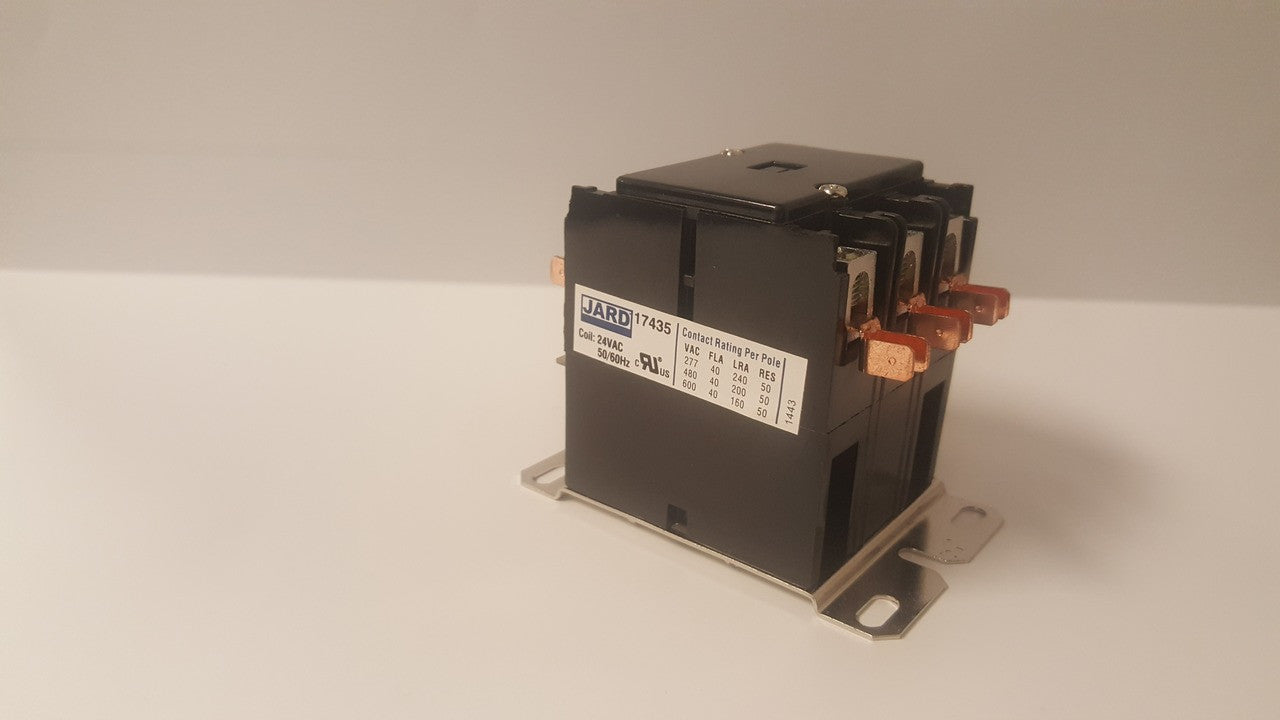 JARD 17435 Contactor W/Lugs 40 Amp 3 Pole 24V