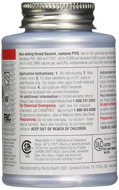 RectorSeal T Plus 2 Pipe Thread Sealant Pint Brush Top