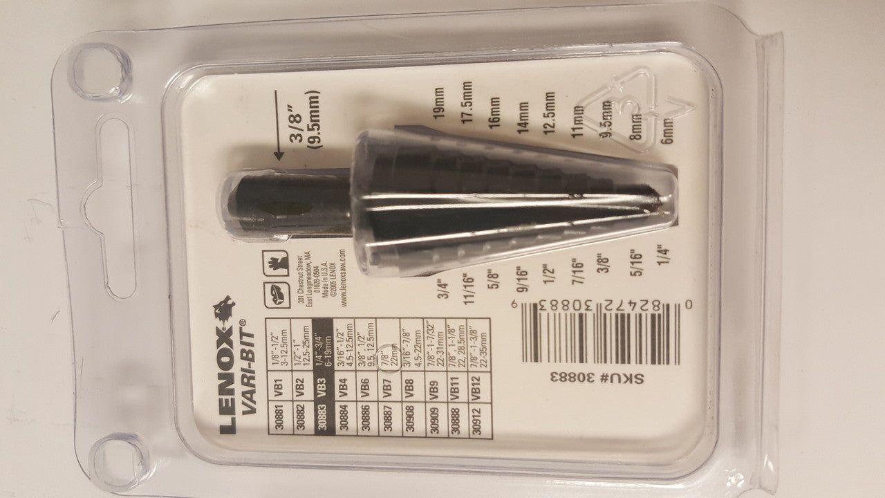 Lenox 30883-VB3 Variable-Bit Step Drill Bit - 1/4-3/4"