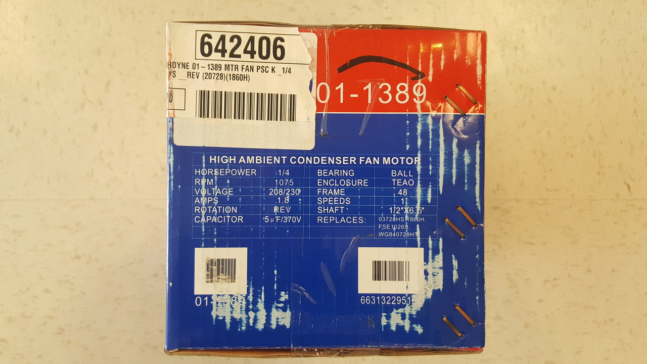 Nordyne 642406 01-1389 Condensing Motor HI AMB 1/4 HP 70C