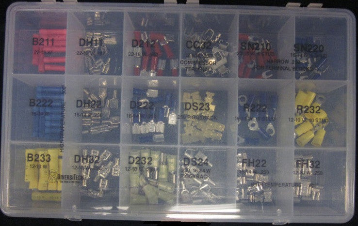 DiversiTech PA10 180pc Terminal Assortment w/ Case