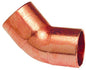 W03034 7/8 OD ACR Copper Fitting 45Ã‚Â° Elbow CxC
