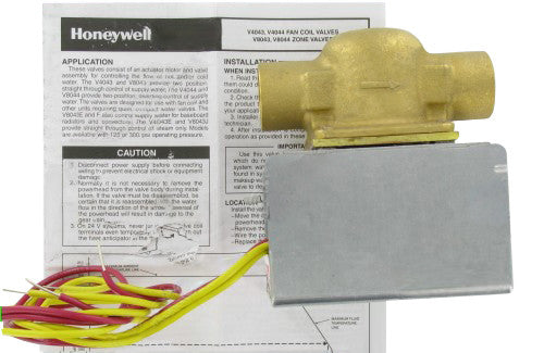 Honeywell V8043E1061 2 Way Normally Closed, 3/4', Sweat, 24Vac Zone Valve