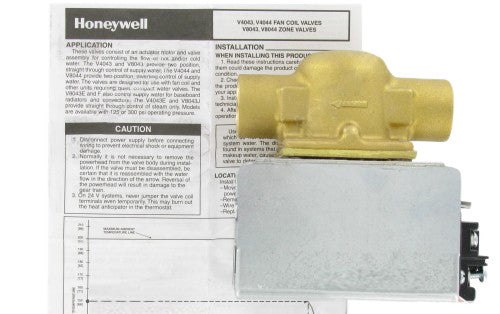 Honeywell V8043E1036 24V Terminal Block Connection Zone Valve 3/4" Sweat