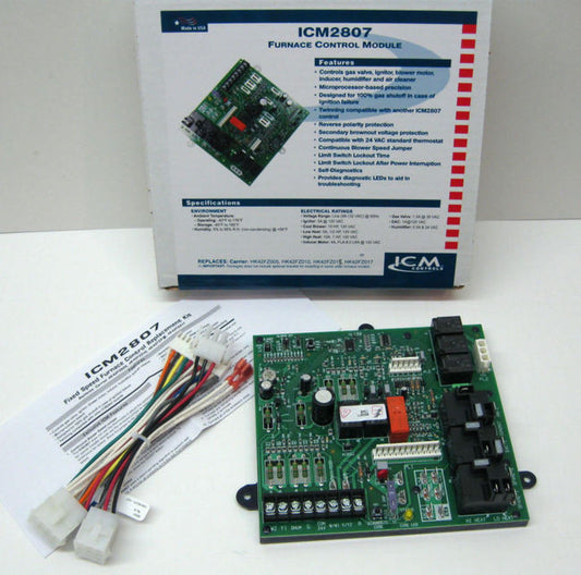 Carrier HK42FZ017 ICM2807 Furnace Control Board