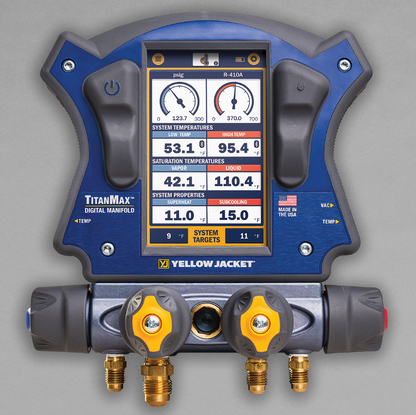 Yellow Jacket 40880 TITANMAX Digital Manifold Backpack Kit with Set of 4 PLUS II Hoses
