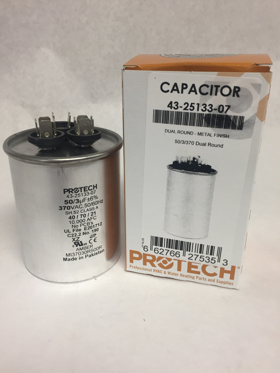 Rheem 43-25133-07 Dual Round Capacitor 50 + 3 MFD x 370V