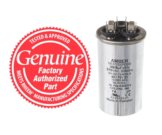 Rheem 43-25133-21 Dual Round Capacitor 30 + 5 MFD x 370V