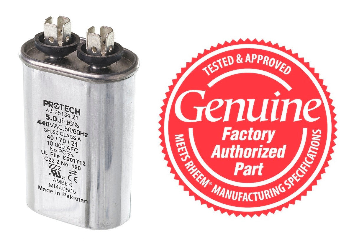 Rheem 43-25134-21 Oval Capacitor 5 MFD 440V