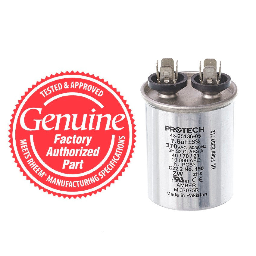 Rheem 43-25136-05 Round Capacitor 7.5 MFD x 370V