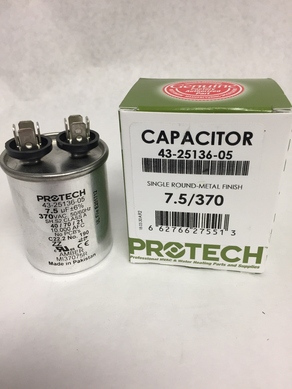Rheem 43-25136-05 Round Capacitor 7.5 MFD x 370V