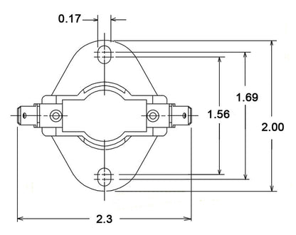 Rheem 47-20045-02 Limit Switch - Auto Reset (Flanged Airstream - Two Pole)