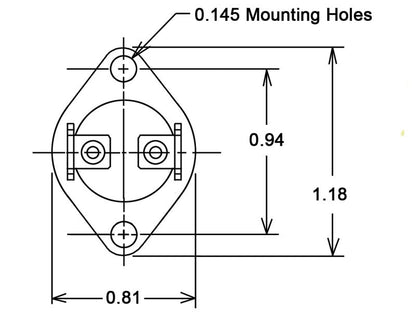 Replacement Rheem Ruud 47-22861-02 Roll Out Switch Manual Reset