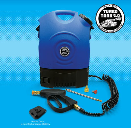 Nu-Calgon 4781-00 Turbo Tank Pressurized Rinsing Sprayer Uses Milwaukee M18 Batteries