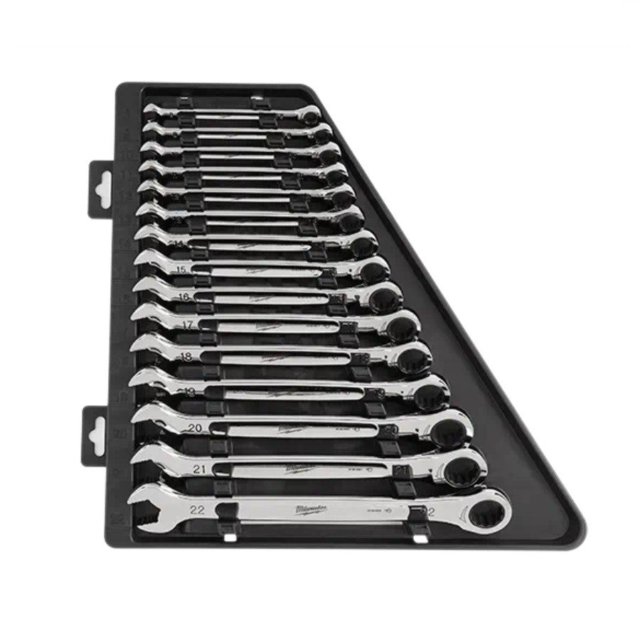 Milwaukee 15pc Ratcheting Combination Wrench Set - Metric 48-22-9516