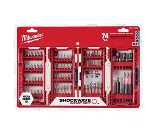Milwaukee 74pc Impact Set Shockwave 48-32-4062