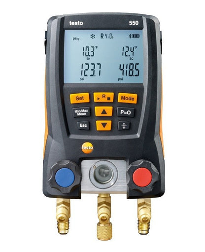 Testo 550 2 Valve Digital Manifold Kit W/Bluetooth 0563 1550