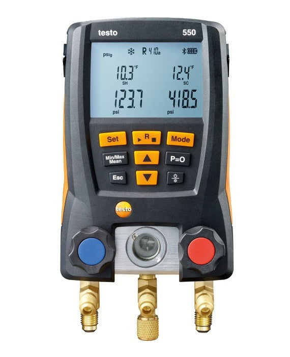 Testo 550 2 Valve Digital Manifold Kit W/Bluetooth 0563 1550