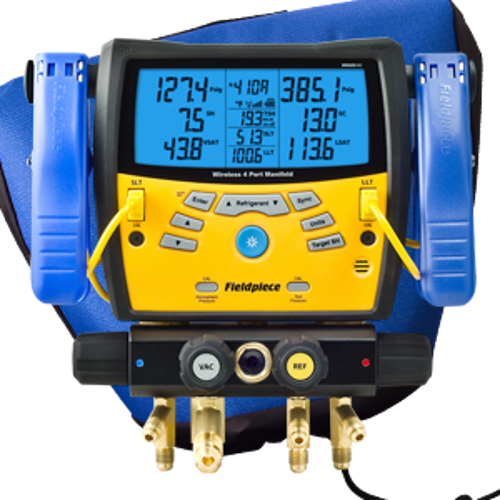 Fieldpiece SMAN440 Wireless 4-Port Digital Manifold W/Clamps
