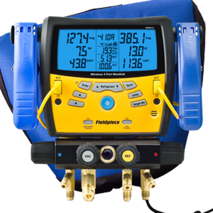 Fieldpiece SMAN440 Wireless 4-Port Digital Manifold W/Clamps
