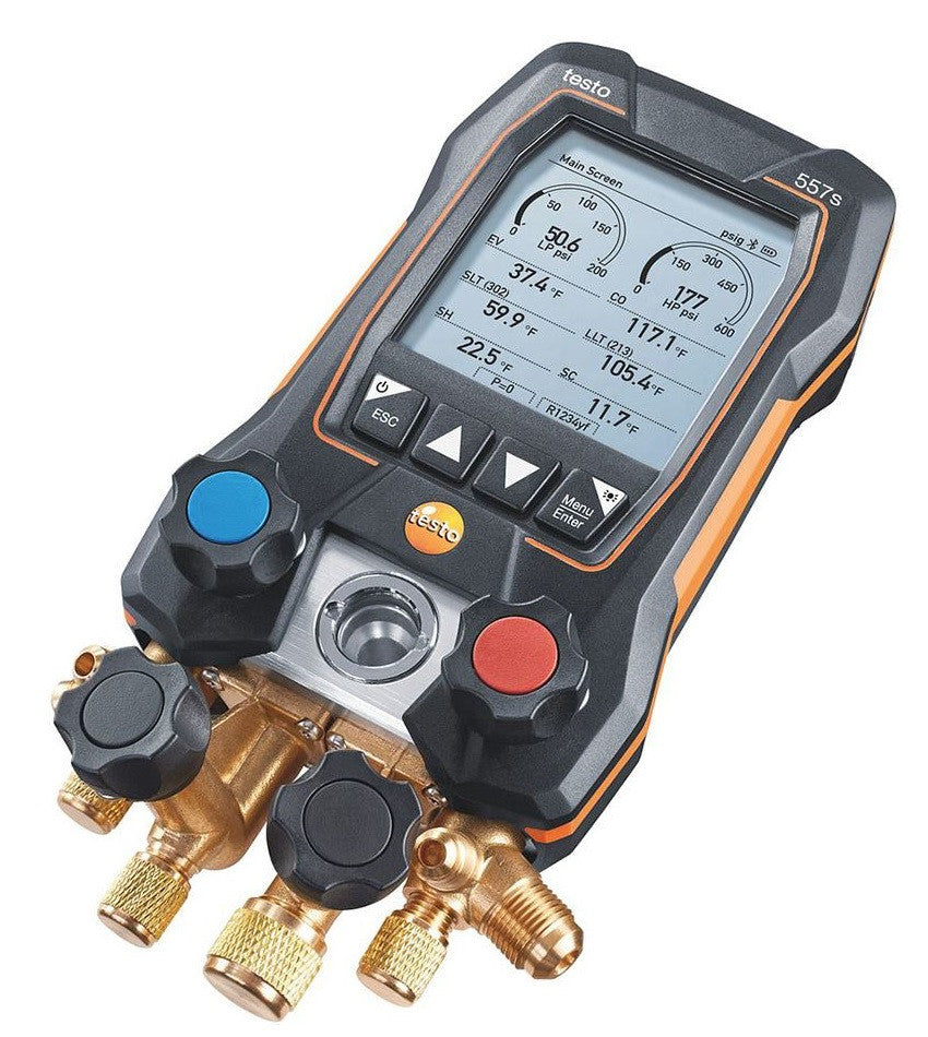 Testo 557s Smart Digital Manifold, Wireless Temp Probes, Vacuum, Hoses and Case