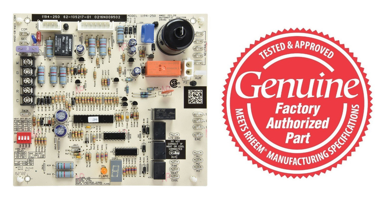 Rheem 62-105217-01 Integrated Furnace Control Board IFC