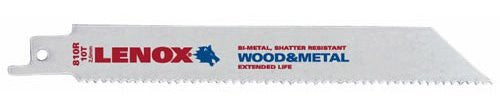 Lenox 20580 8" 10TPI Reciprocating Saw Blades 5 pk