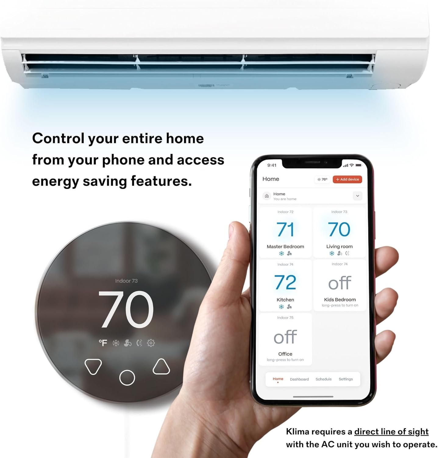 Bodl BPPG Grey Intelligent Mini Split WiFi Controller Thermostat