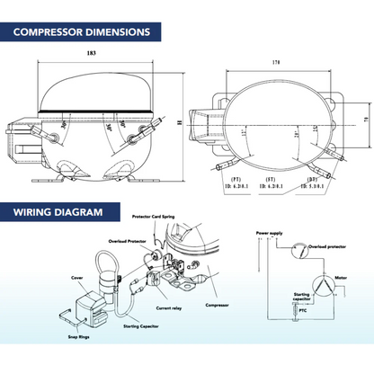 GENESIS-SC66-1 RERIGERATION COMPRESOR 1/4 R134A LBP 115V/1/60HZ