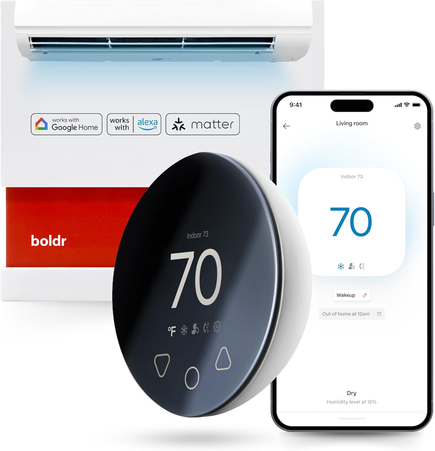 Bodl BPPS Aluminum Silver Intelligent Mini Split WiFi Controller Thermostat
