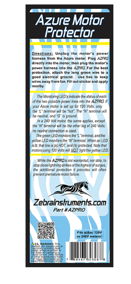 Zebra Instruments AZPRO Azure 10860/10861 Motor Protector