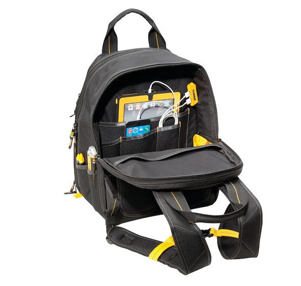 DeWalt 33-Pocket Lighted USB Charging Tool Backpack