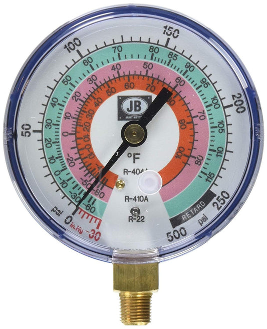 JB Industries M2-820 3-1/8" Low Side Glow-in-the-dark Gauge