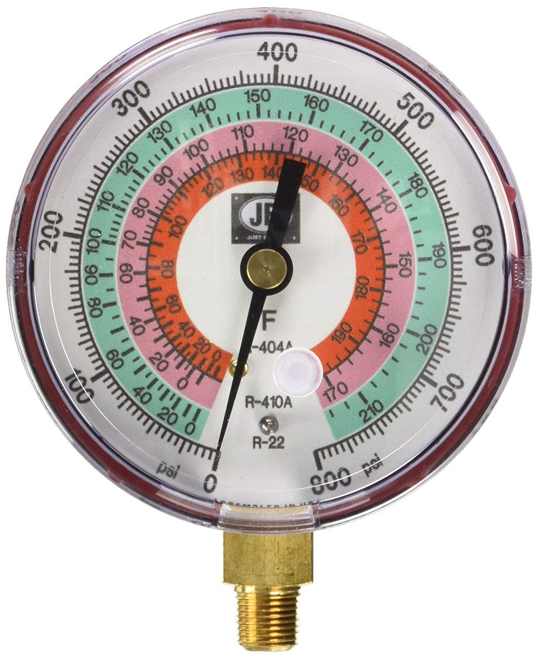 JB Industries M2-825 3-1/8" High Side Glow-in-the-dark Gauge